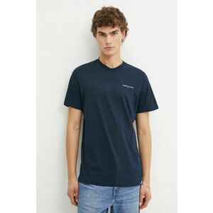 Tommy Jeans tricou din bumbac barbati, culoarea albastru marin, cu imprimeu, DM0DM18555 imagine