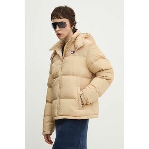 Tommy Jeans geaca de puf femei, culoarea bej, de iarna, oversize, DW0DW18610 imagine