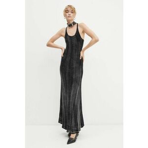 Diesel rochie de catifea D-VOG culoarea negru, maxi, mulata, A15003.0AJCP imagine