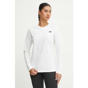 The North Face longsleeve L/S Simple Dome Tee femei, culoarea alb, NF0A87QPFN41 imagine