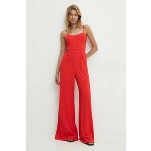 Answear Lab salopeta culoarea rosu, cold shoulder imagine