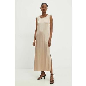 Answear Lab rochie culoarea bej, midi, drept imagine