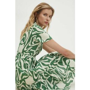 Answear Lab rochie din bumbac culoarea verde, mini, evazati imagine