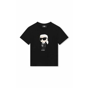 Karl Lagerfeld Tricou de bumbac pentru copii culoarea negru, cu imprimeu imagine