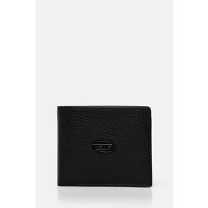 Diesel portofel de piele BI FOLD COIN S barbati, culoarea negru, X08844.P0685 imagine