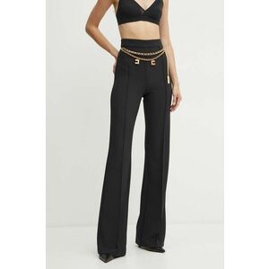 Elisabetta Franchi pantaloni femei, culoarea negru, evazati, high waist, PAT3546E2 imagine