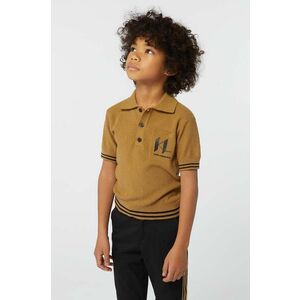 Karl Lagerfeld tricouri polo din bumbac pentru copii culoarea maro, cu imprimeu, Z30246 imagine