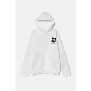 The North Face bluza copii COORDINATES GRAPHIC OVERSIZED HOODIE culoarea alb, cu glugă, cu imprimeu, NF0A89HKFN41 imagine