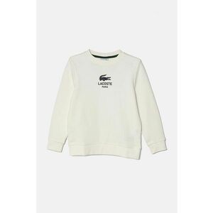 Lacoste hanorac de bumbac pentru copii culoarea alb, cu imprimeu, SJ3005 imagine