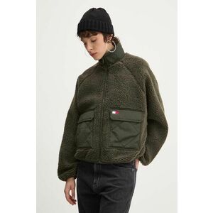 Tommy Jeans geaca femei, culoarea verde, de tranzitie, DW0DW18303 imagine