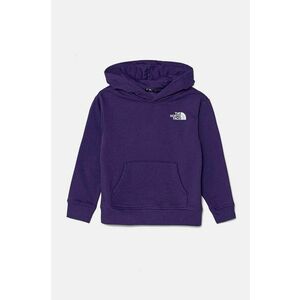 The North Face bluza copii VERTICAL GRAPHIC OVERSIZED HOODIE culoarea violet, cu glugă, cu imprimeu, NF0A89HDNL41 imagine