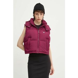 Tommy Jeans vesta de puf femei, culoarea violet, de iarna, DW0DW18611 imagine