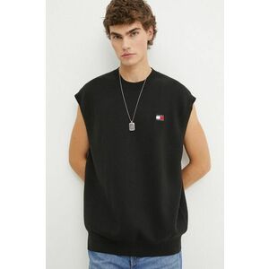 Tommy Jeans vestă din bumbac culoarea negru, DM0DM19194 imagine