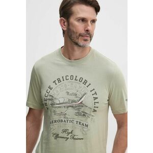 Aeronautica Militare tricou din bumbac barbati, culoarea verde, cu imprimeu, TS2334J641 imagine