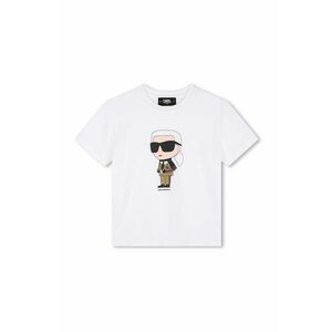 Karl Lagerfeld tricou de bumbac pentru copii culoarea alb, cu imprimeu, Z30241 imagine