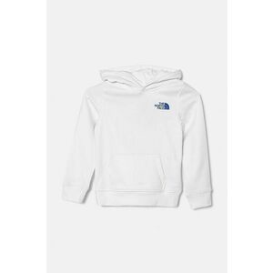 The North Face bluza copii REDBOX REGULAR P/O HOODIE culoarea alb, cu glugă, cu imprimeu, NF0A89H9FN41 imagine