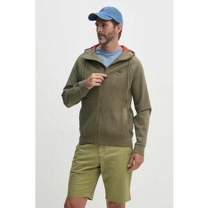 Aeronautica Militare bluza barbati, culoarea verde, cu glugă, neted, AM1369L529 imagine