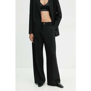 AERON pantaloni femei, culoarea negru, lat, high waist, CRPA249474 imagine