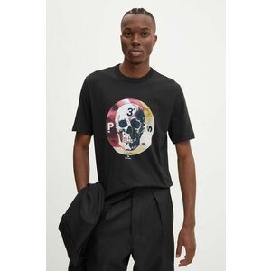 PS Paul Smith tricou din bumbac barbati, culoarea negru, cu imprimeu, M2R.220X.NP4800 imagine