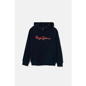 Pepe Jeans bluza copii NEW LAMONTY HOODIE culoarea albastru marin, cu glugă, melanj, PB581614 imagine