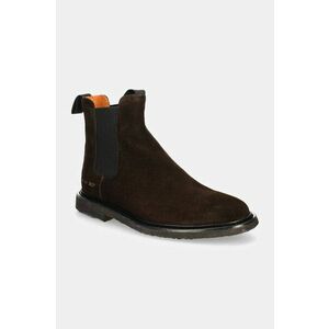 Common Projects botine din piele intoarsa Chelsea in Waxed Suede barbati, culoarea maro, 2446 imagine