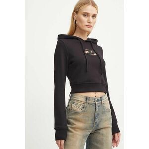 Diesel bluza F-SLIMMY-HOOD-OD femei, culoarea negru, cu glugă, cu imprimeu, A15714.0GRAC imagine