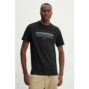 PS Paul Smith tricou din bumbac barbati, culoarea negru, cu imprimeu, M2R.011R.NP4819 imagine