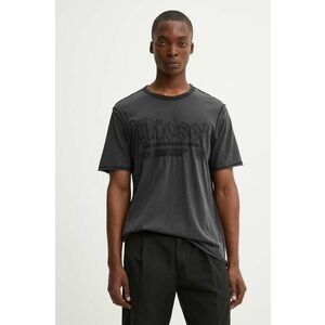 Diesel tricou din bumbac T-RAWJUST barbati, culoarea gri, cu imprimeu, A14016.0KMAH imagine