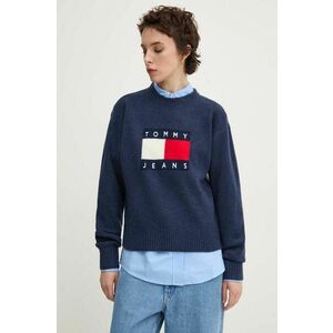 Tommy Jeans pulover din amestec de lana femei, culoarea albastru marin, light, DW0DW18681 imagine