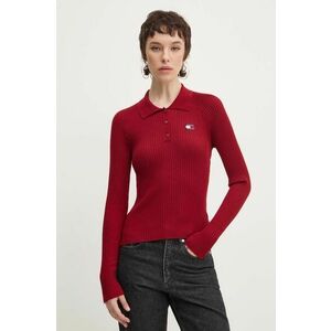 Tommy Jeans pulover femei, culoarea bordo, light, DW0DW19803 imagine