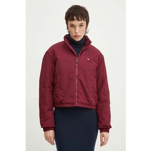 Tommy Jeans geaca femei, culoarea bordo, de tranzitie, oversize, DW0DW19688 imagine