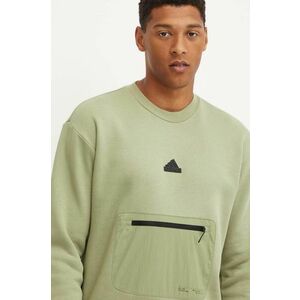 adidas bluza City Escape barbati, culoarea verde, neted, IY1524 imagine