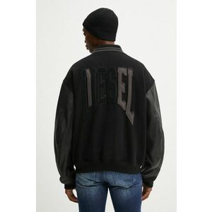 Diesel jacheta bomber din lana L-NYMAN culoarea negru, de tranzitie, A14414.0LHAL imagine