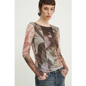 Desigual longsleeve CARSON femei, culoarea bej, 24WWTK59 imagine