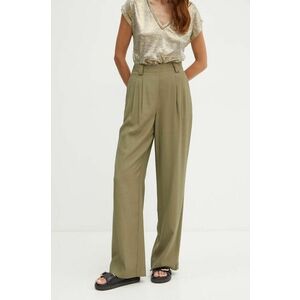 Morgan pantaloni PVADIA femei, culoarea verde, drept, high waist, PVADIA imagine