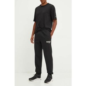 Reebok pantaloni de trening culoarea negru, cu imprimeu, 100076460 imagine