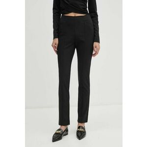 Sisley pantaloni femei, culoarea negru, mulata, high waist, 44IYLF05Q imagine