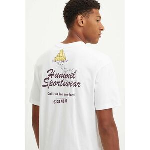 Hummel tricou din bumbac Hummel x Peanuts barbati, culoarea alb, cu imprimeu, 226086 imagine