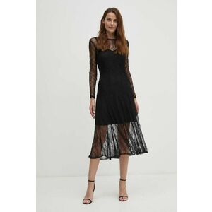 Sisley rochie culoarea negru, midi, evazati, 4HLGLV06D imagine