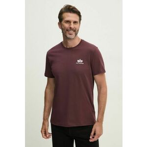 Alpha Industries tricou din bumbac barbati, culoarea bordo, cu imprimeu imagine