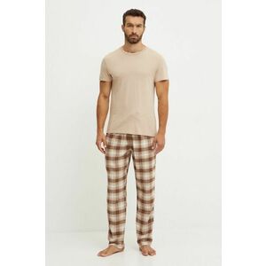 Hollister Co. pantaloni de pijama barbati, culoarea maro, modelator, KI313-4002 imagine