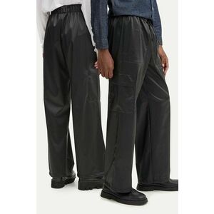 Rains pantaloni Cargo Rain Pants Wide W3 culoarea negru, lat, high waist, 18990-84 imagine