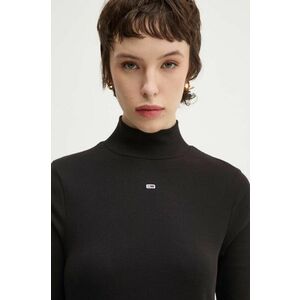 Tommy Jeans longsleeve femei, culoarea negru, cu turtleneck, DW0DW19830 imagine