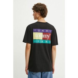 Tommy Jeans tricou din bumbac barbati, culoarea negru, cu imprimeu, DM0DM18527 imagine