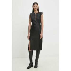 Bruuns Bazaar rochie de piele SoftBBAgathea leather dress culoarea negru, mini, mulata, BBW4183 imagine