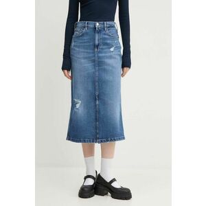 Tommy Jeans fusta jeans midi, drept, DW0DW18946 imagine