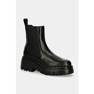 Karl Lagerfeld ghete chelsea de piele KOMBAT femei, culoarea negru, cu platforma, KL45344 imagine