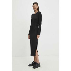 Marc O'Polo rochie culoarea negru, midi, mulata, 408207659193 imagine