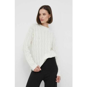 United Colors of Benetton pulover din amestec de lana femei, culoarea bej, cu turtleneck imagine