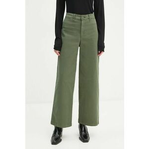 Levi's pantaloni femei, culoarea verde, lat, high waist, A8697 imagine